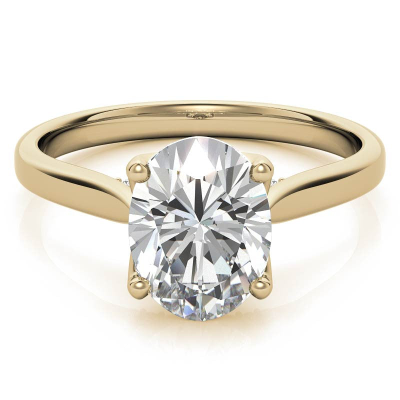 Oval Accented Tulip Moissanite Engagement Ring