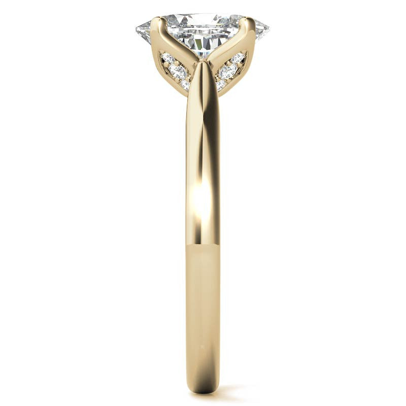Oval Accented Tulip Moissanite Engagement Ring