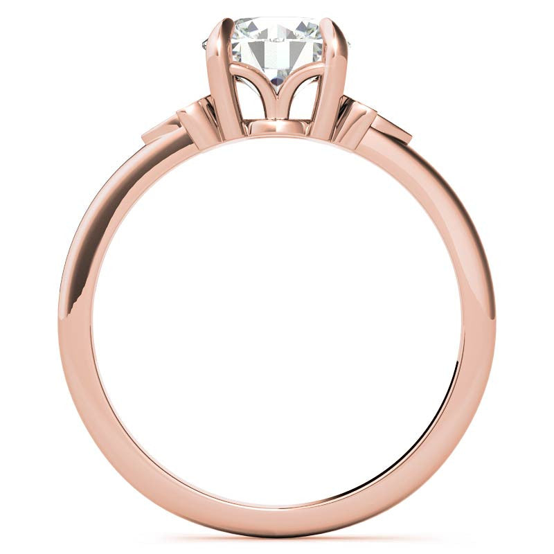 Floral Inspired Round Brilliant Moissanite Engagement Ring