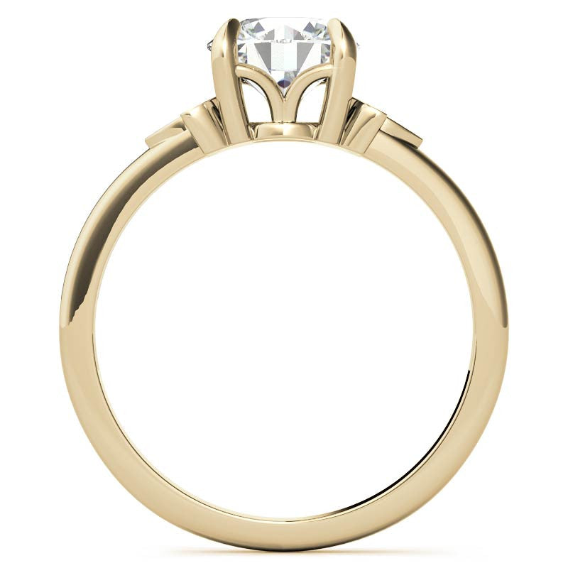 Floral Inspired Round Brilliant Moissanite Engagement Ring