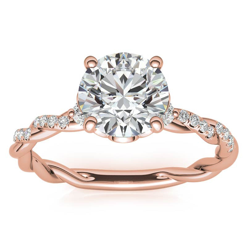 Round Petal Infinity Design Moissanite Engagement Ring