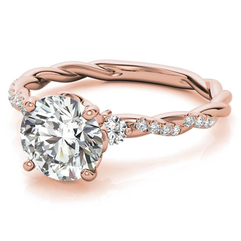 Round Petal Infinity Design Moissanite Engagement Ring