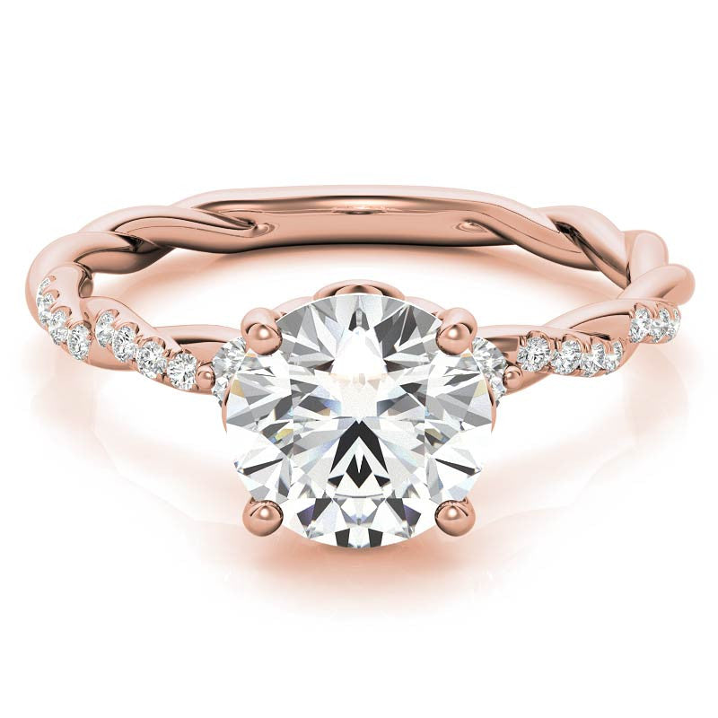 Round Petal Infinity Design Moissanite Engagement Ring