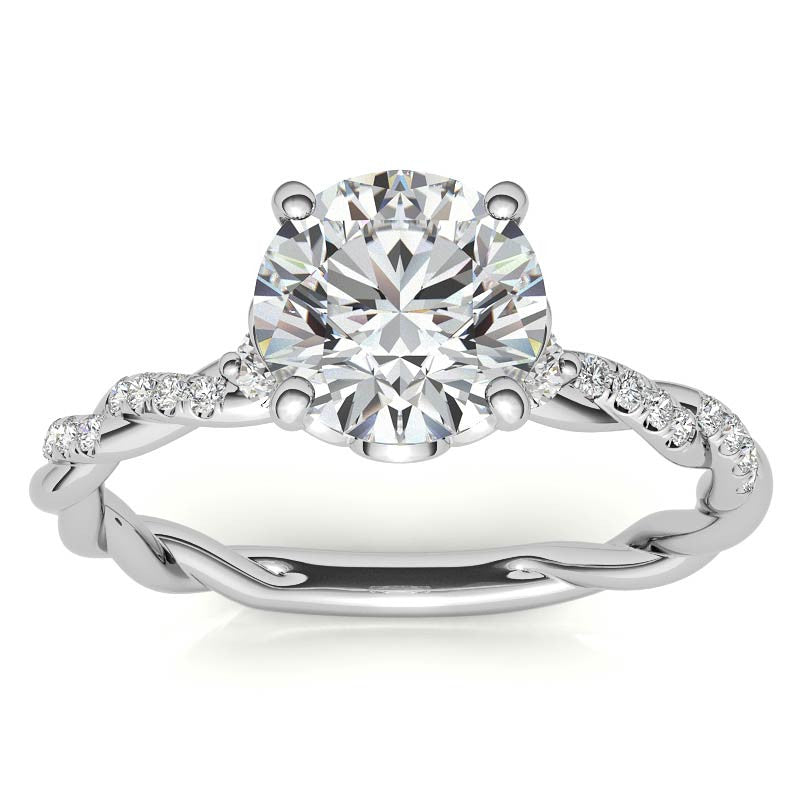 Round Petal Infinity Design Moissanite Engagement Ring