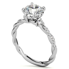 Round Petal Infinity Design Moissanite Engagement Ring