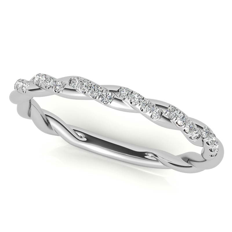 Round Petal Infinity Design Moissanite Engagement Ring