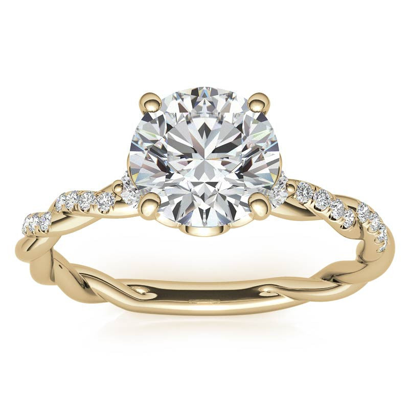 Round Petal Infinity Design Moissanite Engagement Ring
