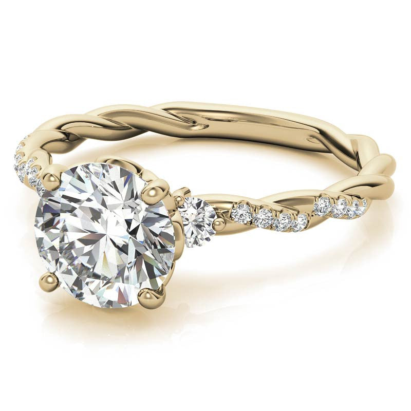 Round Petal Infinity Design Moissanite Engagement Ring