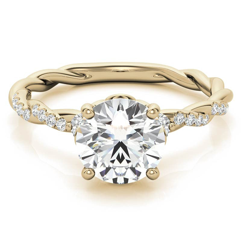 Round Petal Infinity Design Moissanite Engagement Ring