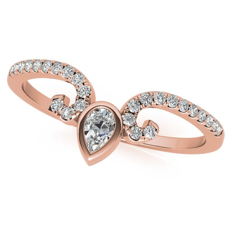 Floral Inspired Oval Moissanite Halo Engagement Ring