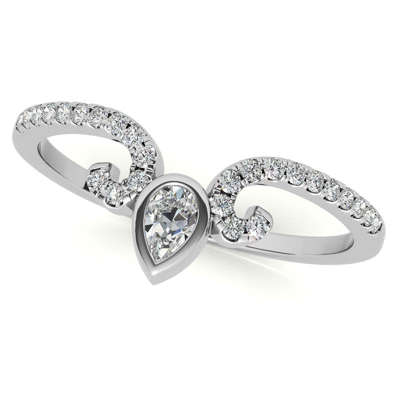 Floral Inspired Oval Moissanite Halo Engagement Ring