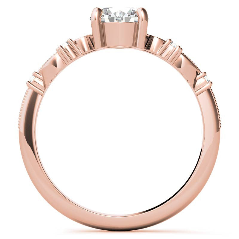 Royal Crown Inspired Round Brilliant Moissanite Engagement Ring