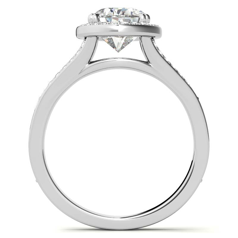 Split Shank Cathedral Pear Moissanite Engagement Ring