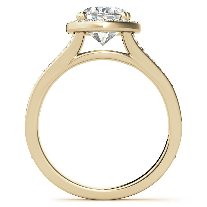Split Shank Cathedral Pear Moissanite Engagement Ring