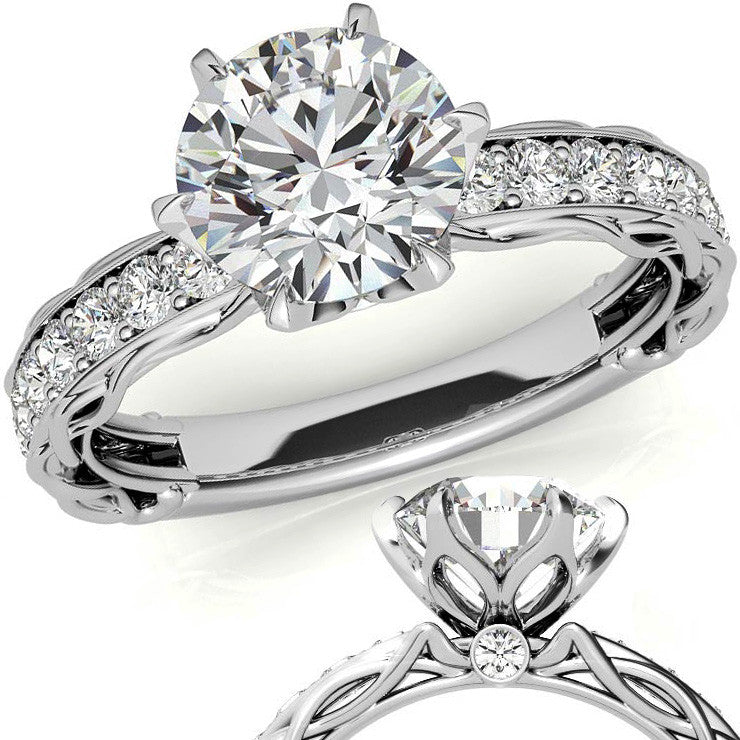 6-prong Round Woven Moissanite Engagement Ring