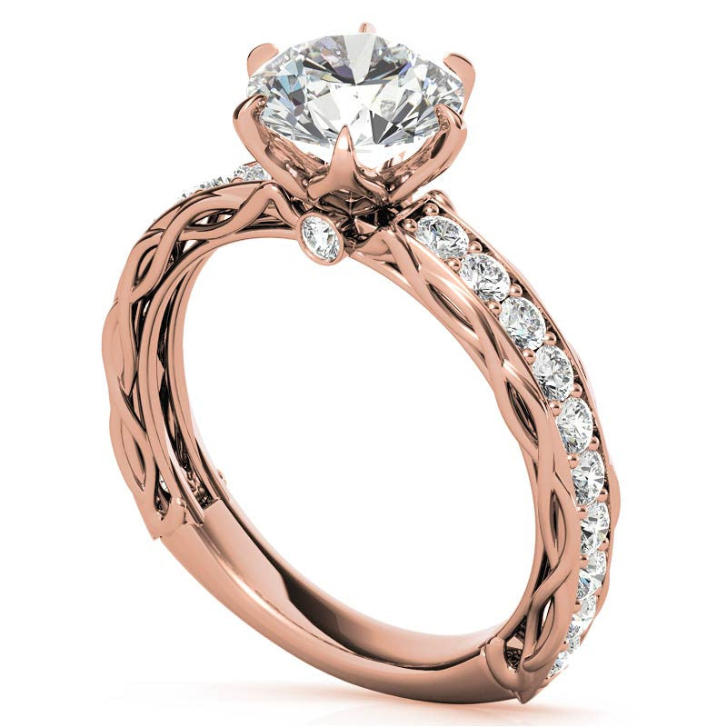 6-prong Round Woven Moissanite Engagement Ring