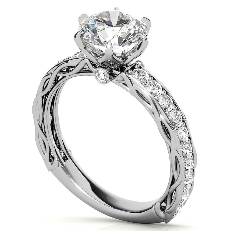 6-prong Round Woven Moissanite Engagement Ring