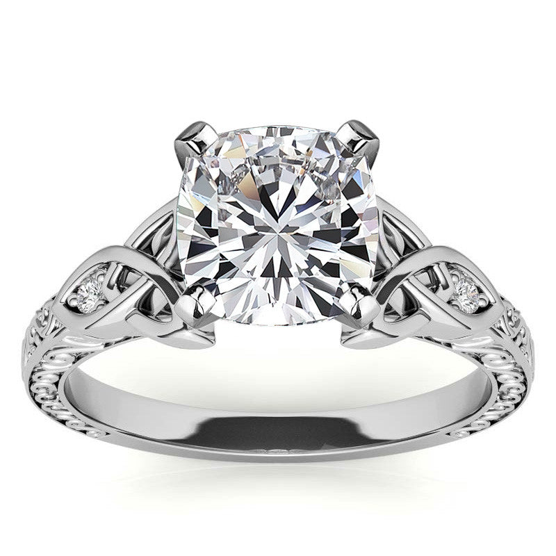 Moissanite Accented Celtic Knot Engagement Ring