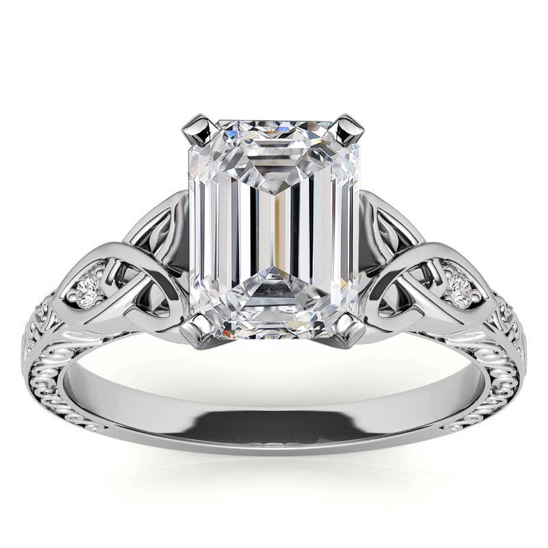 Moissanite Accented Celtic Knot Engagement Ring