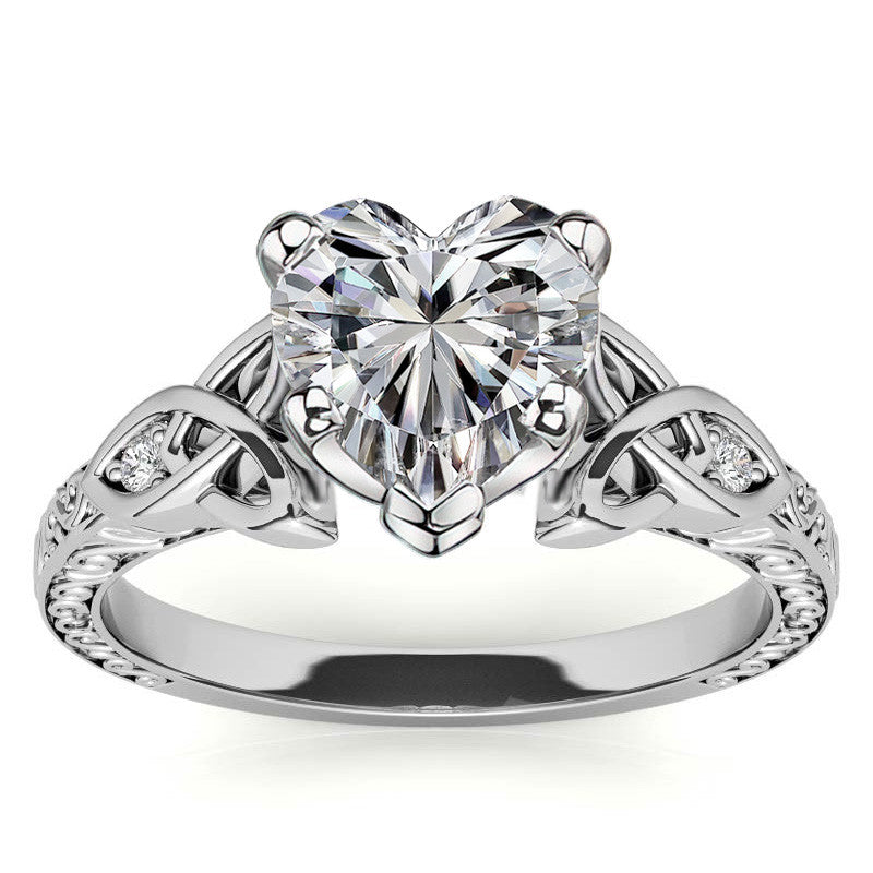 Moissanite Accented Celtic Knot Engagement Ring