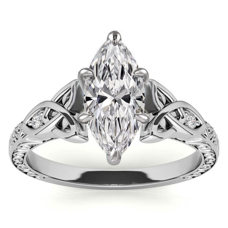 Moissanite Accented Celtic Knot Engagement Ring