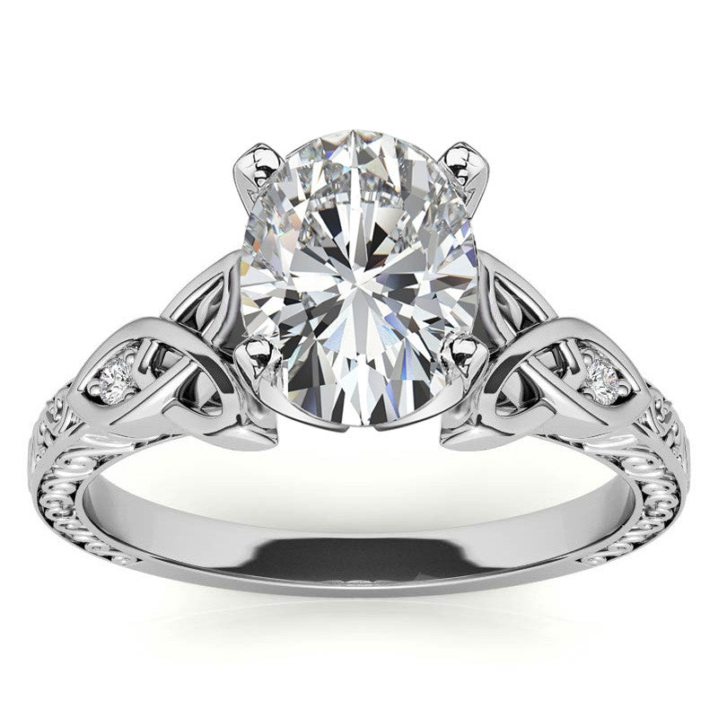 Moissanite Accented Celtic Knot Engagement Ring