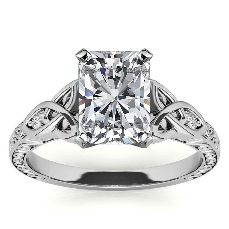 Moissanite Accented Celtic Knot Engagement Ring