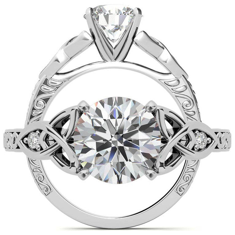 Moissanite Accented Celtic Knot Engagement Ring
