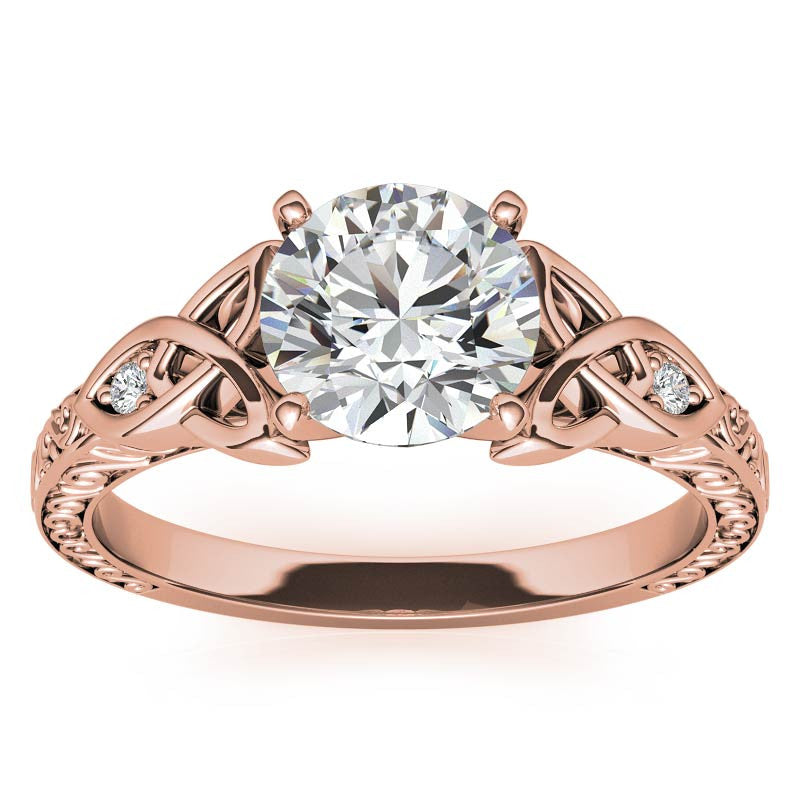 Moissanite Accented Celtic Knot Engagement Ring