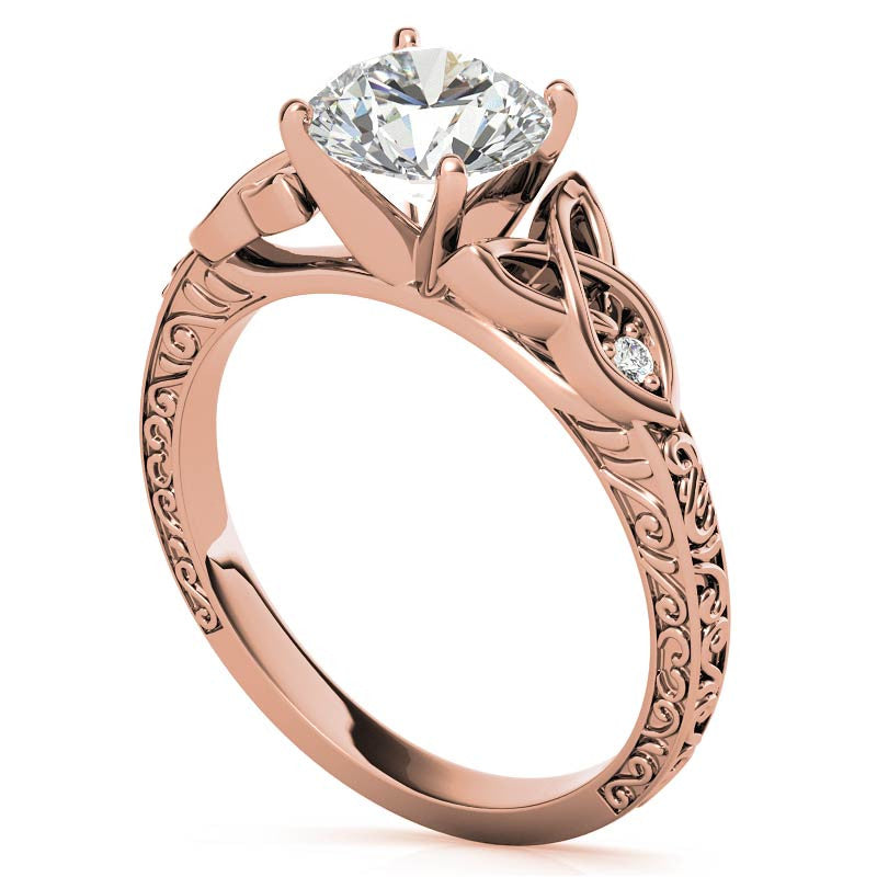 Moissanite Accented Celtic Knot Engagement Ring
