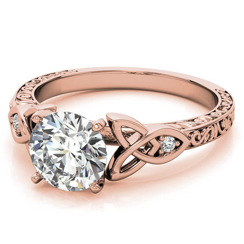 Moissanite Accented Celtic Knot Engagement Ring