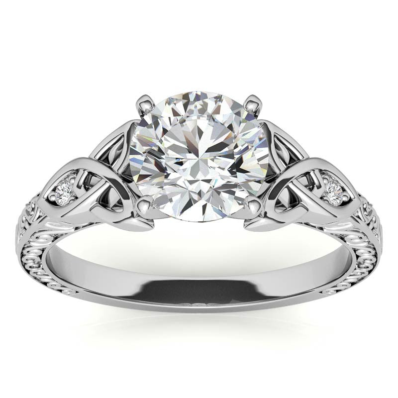 Moissanite Accented Celtic Knot Engagement Ring