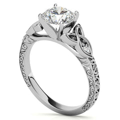 Moissanite Accented Celtic Knot Engagement Ring