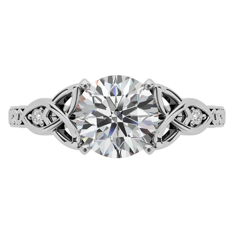 Moissanite Accented Celtic Knot Engagement Ring