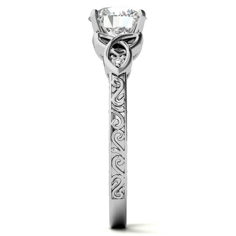 Moissanite Accented Celtic Knot Engagement Ring