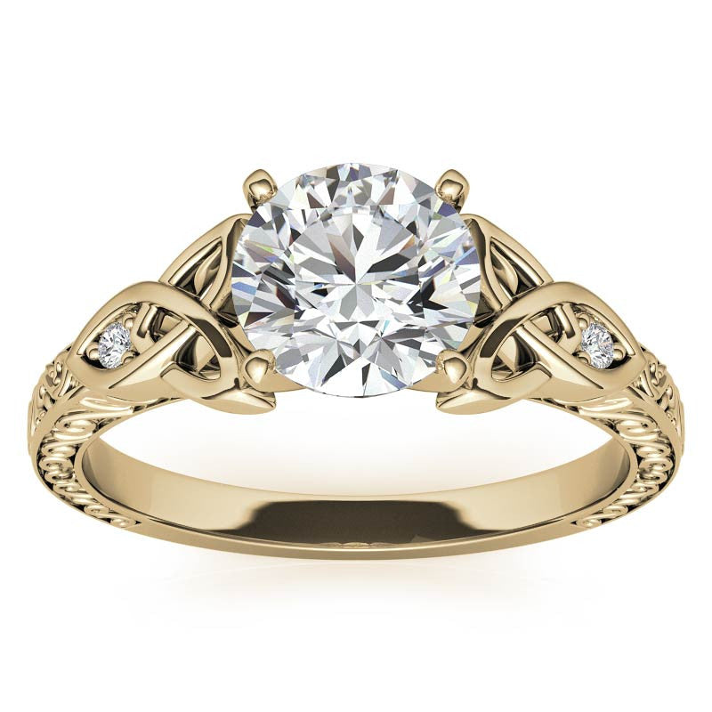 Moissanite Accented Celtic Knot Engagement Ring