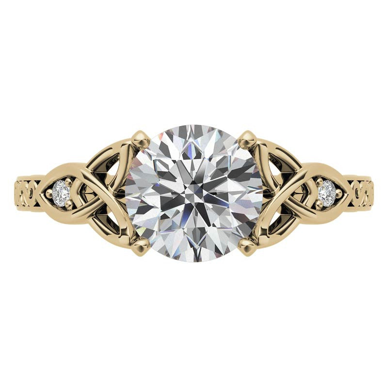 Moissanite Accented Celtic Knot Engagement Ring