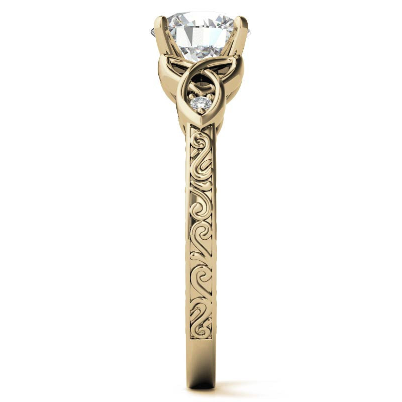 Moissanite Accented Celtic Knot Engagement Ring