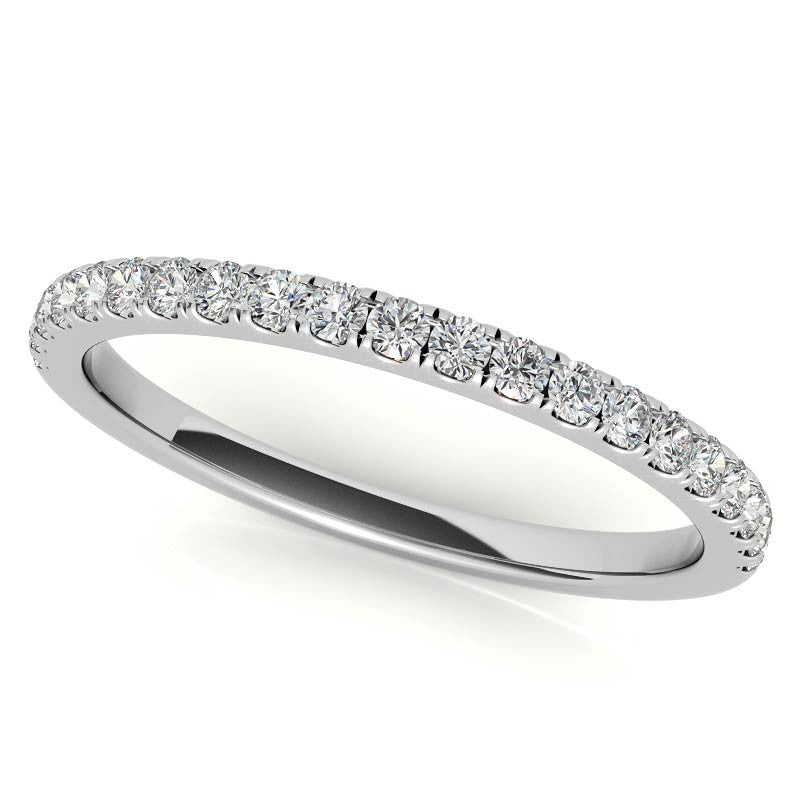 Round Half Moon Halo Moissanite Engagement Ring