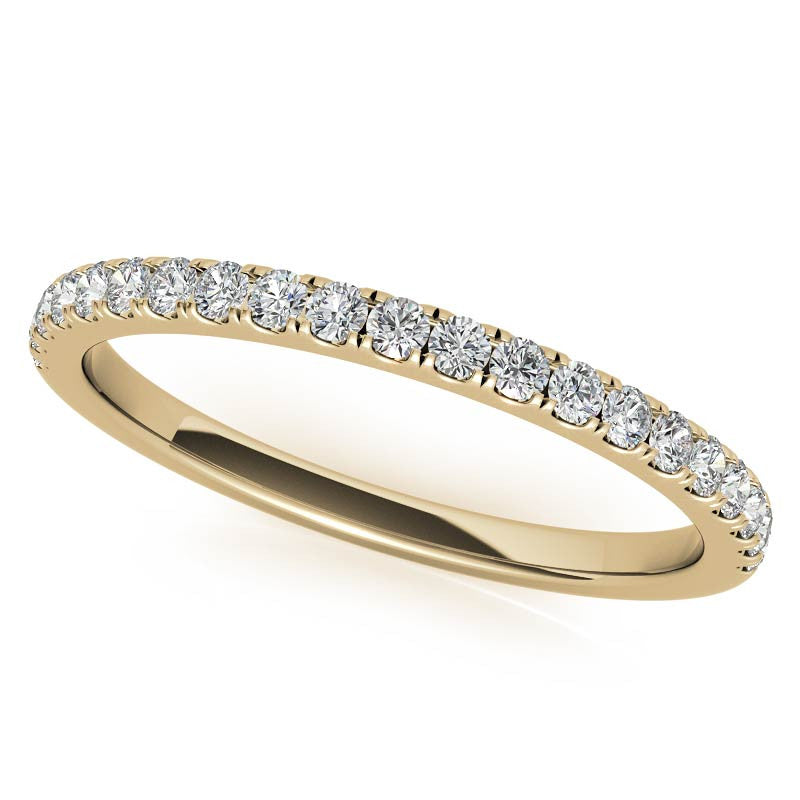 Round Half Moon Halo Moissanite Engagement Ring