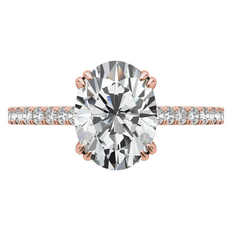 Oval Hidden Halo Moissanite Engagement Ring