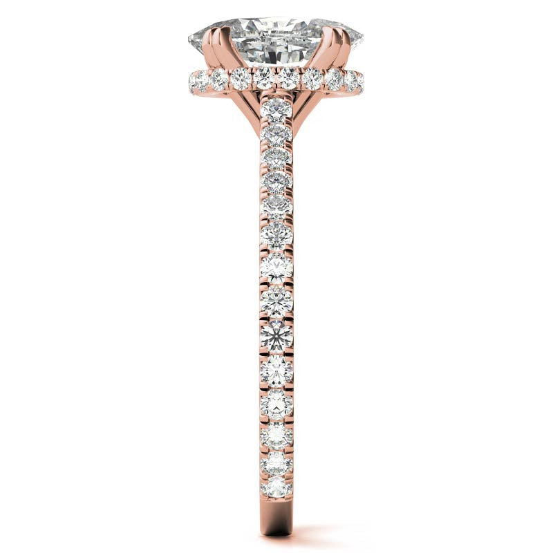 Oval Hidden Halo Moissanite Engagement Ring