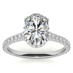 Oval Hidden Halo Moissanite Engagement Ring