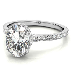 Oval Hidden Halo Moissanite Engagement Ring