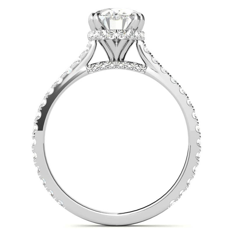Oval Hidden Halo Moissanite Engagement Ring