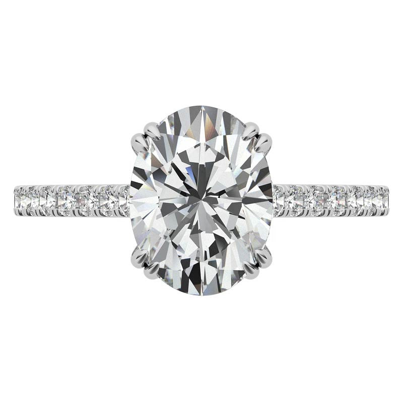 Oval Hidden Halo Moissanite Engagement Ring