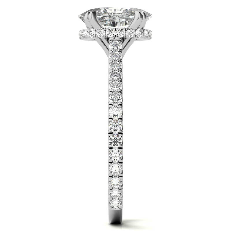 Oval Hidden Halo Moissanite Engagement Ring