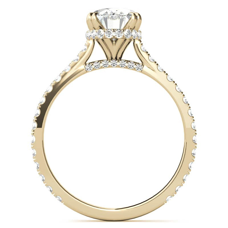 Oval Hidden Halo Moissanite Engagement Ring