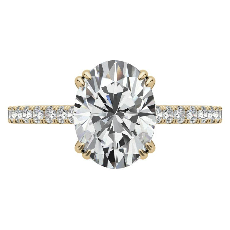 Oval Hidden Halo Moissanite Engagement Ring