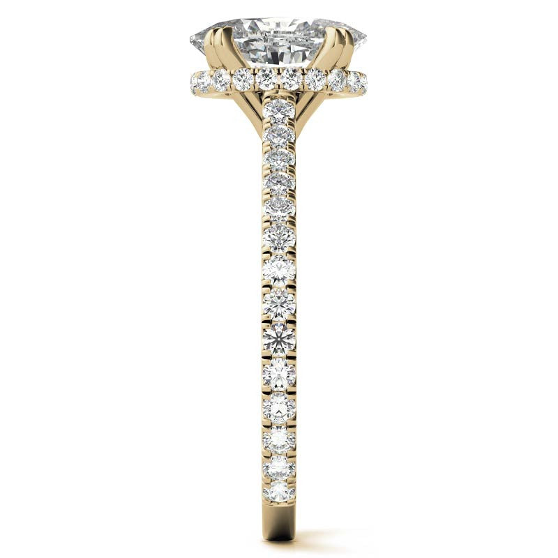 Oval Hidden Halo Moissanite Engagement Ring